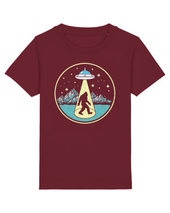 Bigfoot Abduction Vintage Sasquatch Burgundy