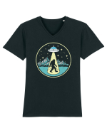 Bigfoot Abduction Vintage Sasquatch Tricou mânecă scurtă guler V Bărbat Presenter