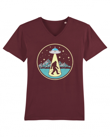 Bigfoot Abduction Vintage Sasquatch Burgundy