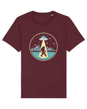 Bigfoot Abduction Vintage Sasquatch Burgundy