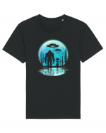 Bigfoot and Alien Under the Moon Tricou mânecă scurtă Unisex Rocker