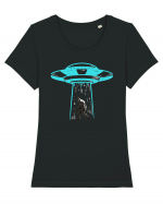 Bigfoot UFO Abduction Tricou mânecă scurtă guler larg fitted Damă Expresser