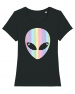 Colourful Alien Head Tricou mânecă scurtă guler larg fitted Damă Expresser