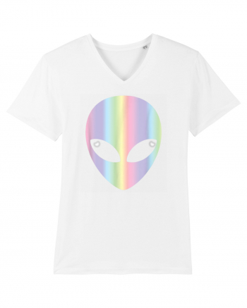 Colourful Alien Head White