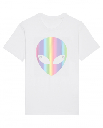 Colourful Alien Head White