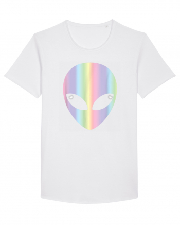 Colourful Alien Head White