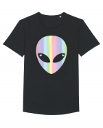 Colourful Alien Head Tricou mânecă scurtă guler larg Bărbat Skater