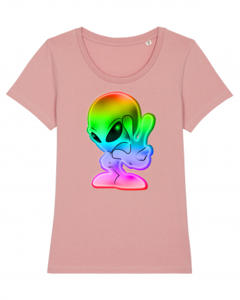 Colourful Alien Peace Sign UFO Alien Canyon Pink