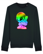 Colourful Alien Peace Sign UFO Alien Bluză mânecă lungă Unisex Rise