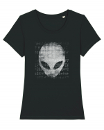 Ancient Alien Face Tricou mânecă scurtă guler larg fitted Damă Expresser