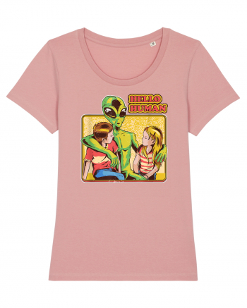 Cool Retro Alien Hello Humans Canyon Pink