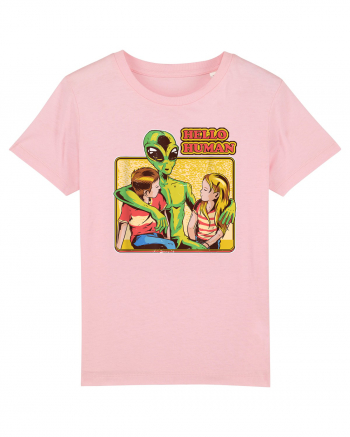 Cool Retro Alien Hello Humans Cotton Pink