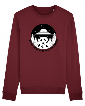 Corgi Lover UFO Alien Abduction Burgundy