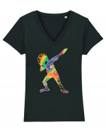 Colour Dabbing Alien Tricou mânecă scurtă guler V Damă Evoker