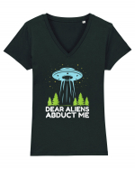 Dear Aliens Abduct Me Tricou mânecă scurtă guler V Damă Evoker