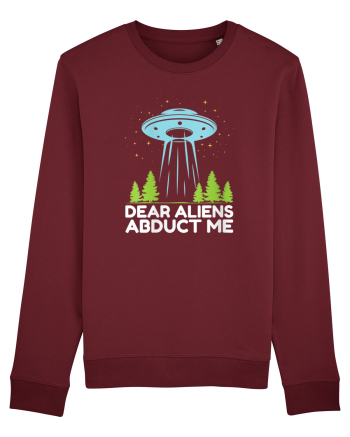 Dear Aliens Abduct Me Burgundy