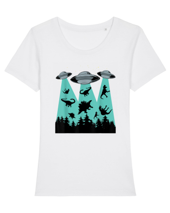 Dinosaur Alien Abduction White