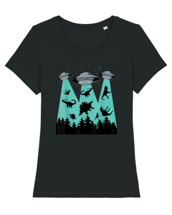 Dinosaur Alien Abduction Black