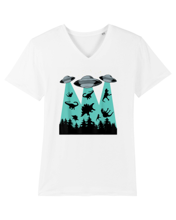 Dinosaur Alien Abduction White