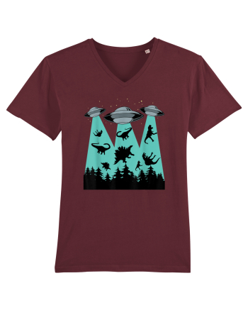 Dinosaur Alien Abduction Burgundy