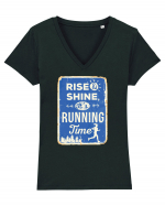 Rise and Shine Running Time Tricou mânecă scurtă guler V Damă Evoker