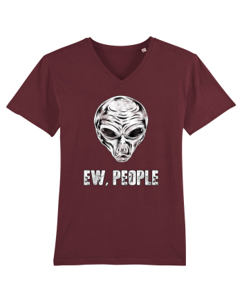 Ew People Funny Alien Face Burgundy