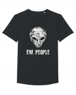 Ew People Funny Alien Face Tricou mânecă scurtă guler larg Bărbat Skater