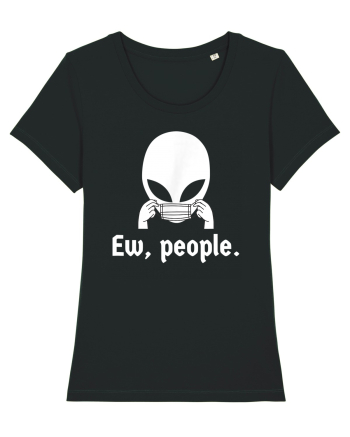 Ew People Introvert Alien Face Mask Black