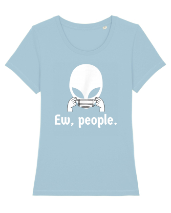 Ew People Introvert Alien Face Mask Sky Blue