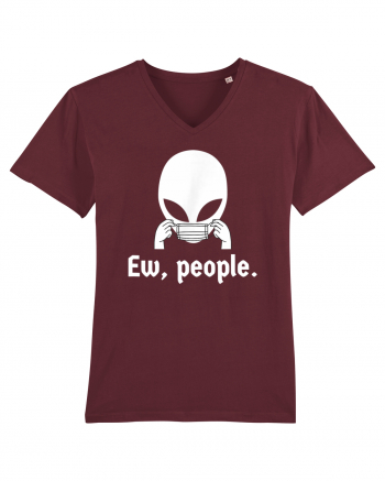 Ew People Introvert Alien Face Mask Burgundy