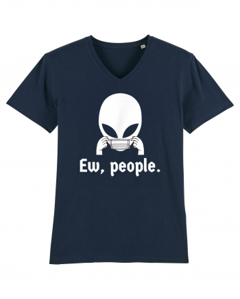 Ew People Introvert Alien Face Mask French Navy