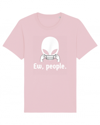 Ew People Introvert Alien Face Mask Cotton Pink