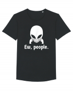 Ew People Introvert Alien Face Mask Tricou mânecă scurtă guler larg Bărbat Skater