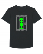 Free The Homies Jail Area 51 Tricou mânecă scurtă guler larg Bărbat Skater