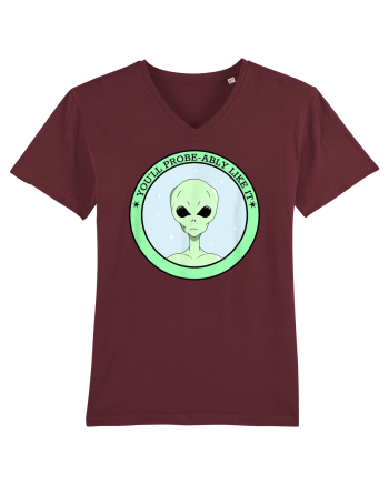 Funny Alien Abduction Probe Ably Burgundy