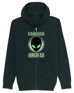 Funny Storm Area 51 Survived Alien Raid Hanorac cu fermoar Unisex Connector