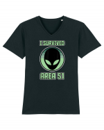 Funny Storm Area 51 Survived Alien Raid Tricou mânecă scurtă guler V Bărbat Presenter