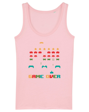 Game Over Retro Arcade Gaming Cotton Pink