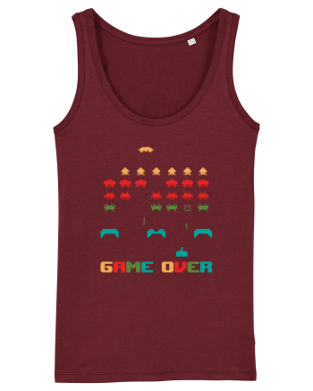 Game Over Retro Arcade Gaming Burgundy