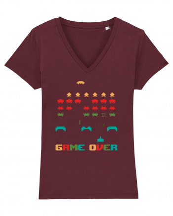 Game Over Retro Arcade Gaming Burgundy