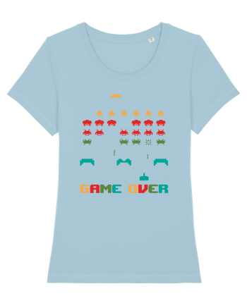 Game Over Retro Arcade Gaming Sky Blue