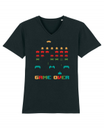 Game Over Retro Arcade Gaming Tricou mânecă scurtă guler V Bărbat Presenter