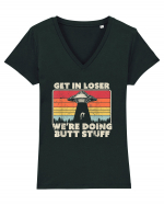 Get In Loser Alien UFO Tricou mânecă scurtă guler V Damă Evoker