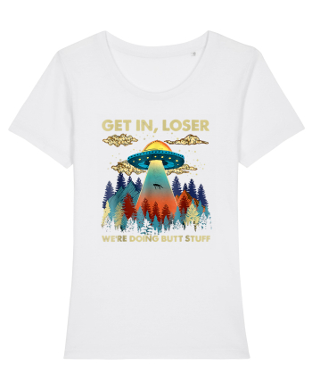 Get In Loser Alien UFO White