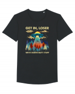 Get In Loser Alien UFO Tricou mânecă scurtă guler larg Bărbat Skater