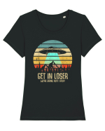 Get In Loser We're Doing Butt Stuff Tricou mânecă scurtă guler larg fitted Damă Expresser