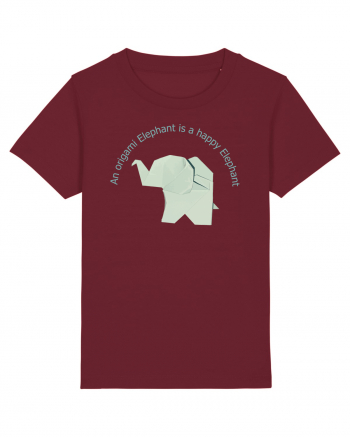 Happy Origami Elephant Burgundy