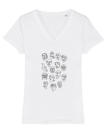 Personaje Din Linie Continuă Tricou mânecă scurtă guler V Damă Evoker