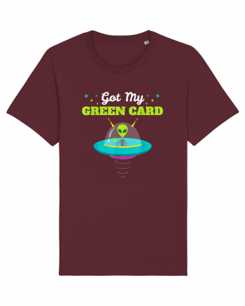 Got my Green Card Immigration Alien Burgundy