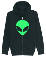 Green Alien Head 90s Style Hanorac cu fermoar Unisex Connector